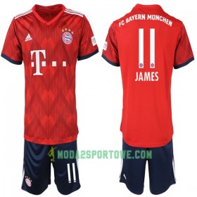 Koszulka Bayern Monachium James Rodriguez 11 Dziecięcy Domowe Stroje Piłkarskie 2018-2019 Krótki Rękaw